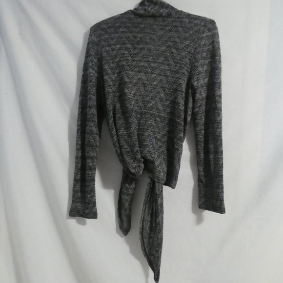 GEORGE | medium | Chevron Salt and Pepper Tie Waist Cardigan | GUC - Picture 2 of 16